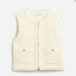 New with tags: J.Crew Textured vest in fine bouclé cream natural size Medium